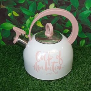 🏠 Cup of Ambition White & Pink Tea Kettle